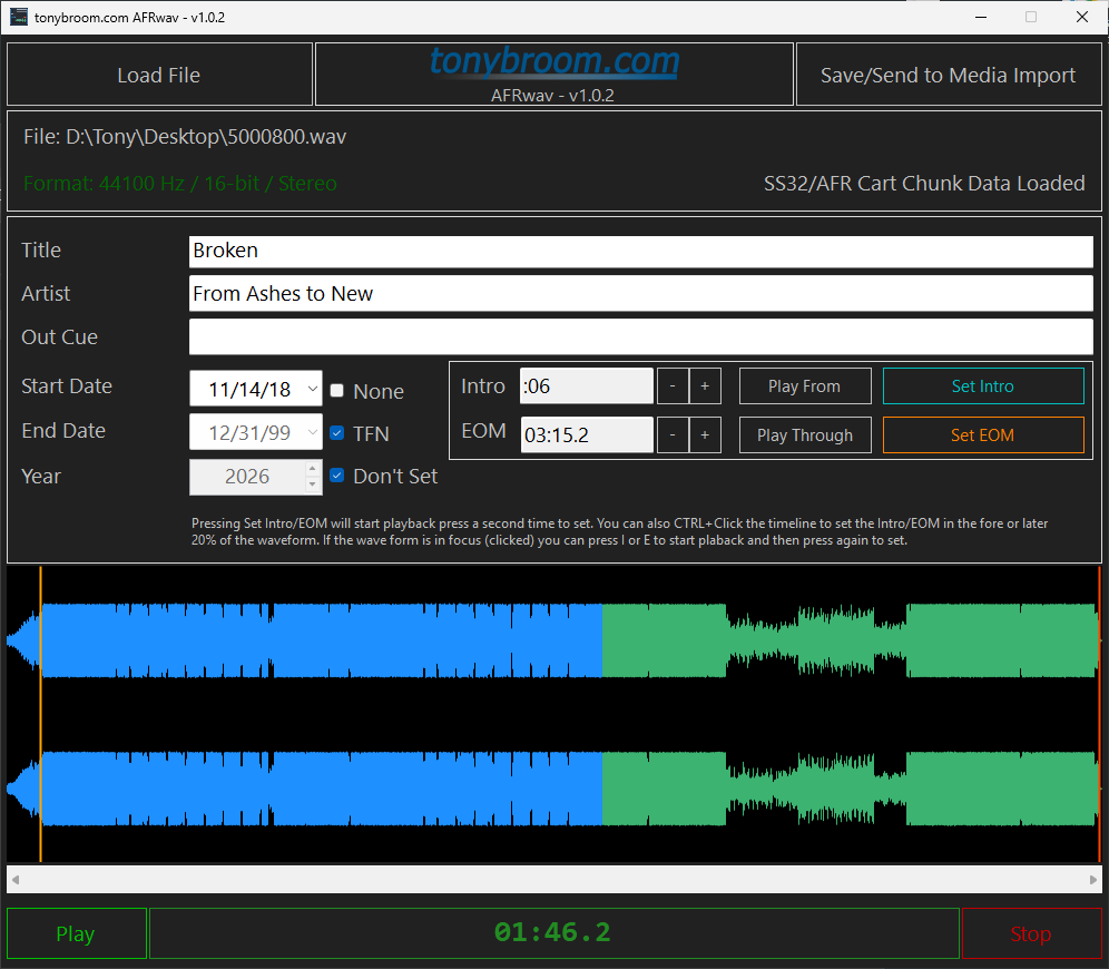 AFRwav Interface